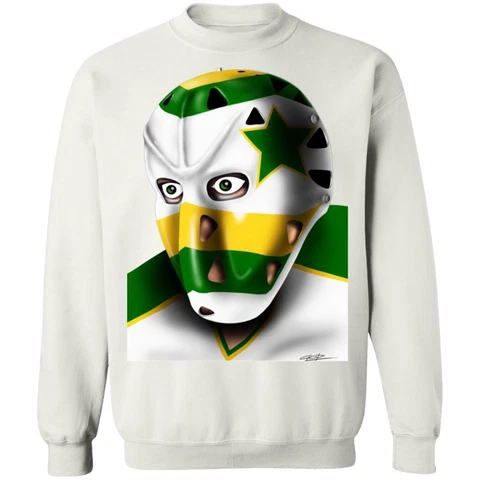 Gilles Meloche Minnesota North Stars Goalie Mask Classic Crewneck Sweatshirt Cover