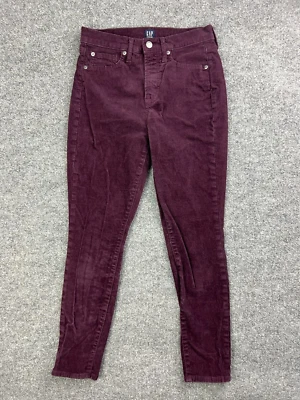 Pantalones ajustados GAP True para mujer 2/26 Petite granate/púrpura pana ajustados elásticos Foto 1 de 4