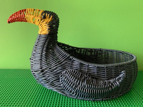 Ciroa Navy Blue Toucan Bird Handmade Serving Basket Australia Cover