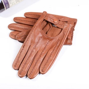 Men's 100% Real Leather Unlined Driving Riding Cycling Sports Driving Gloves - Picture 1 of 11