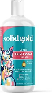 Solid Gold Omega 3 Fish Oil Dogs Cats Wild Alaskan Salmon Oil Skin & Coat 16 oz