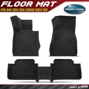 Alfombrillas negras delanteras y traseras 3 piezas para BMW 530i 530i xDrive 2024 G30 inyección - Imagen 1 de 10