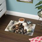 12 x 18 pouces Bigfoot Sasquatch & Kids tapis d'alimentation étanche pour animaux de compagnie
