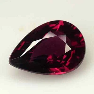 3.40 Ct_ Purplish Red Color GIT Certified Natural Rhodolite Garnet Pear Gemstone - Picture 1 of 8