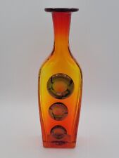 Rainbow Glass Company Amberina Bottle Vase Applied Buttons MCM Art Glass 🤩