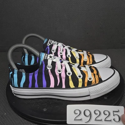 Zapatos Converse Chuck Taylor All Star para mujer talla 5,5 rayas cebra arco iris bajos a Foto 1 de 4
