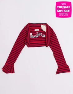 RRP€105 PINKO Kids Bolero S / 6Y Striped Made in Italy - Picture 1 of 3