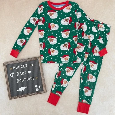 MINI PISO Verde Papá Noel Vacaciones Pijama Conjunto Salón Talla 6Y Foto 1 de 3