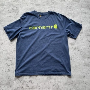 Camiseta Carhartt holgada con gráfico de peso pesado en azul para hombre talla grande - Imagen 1 de 5