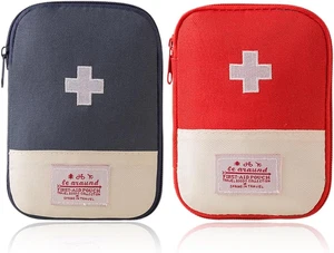 Kit Di Pronto Soccorso Portatile, 2 Pezzi Borsa Porta Medicine Da Viaggio, per S - Foto 1 di 12