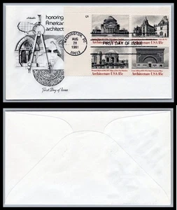 US FDC # 1928-1931 18c Architecture  Artmaster Plate Block 5 UL 1981, 9Q1049 - Picture 1 of 1