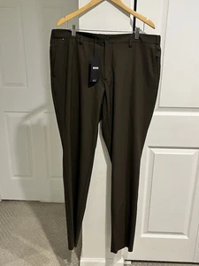 Hugo Boss Hose Herren 42 braun kariert Slim Fit Essential Performance (ohne Bündchen) Neu mit Etikett - Bild 1 von 17
