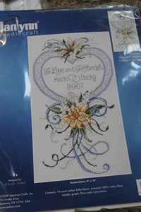 Janlynn gezähltes Kreuzstich-Set geschätzte Hochzeit 9 x 15 Zoll 056-0200 geöffnet - Bild 1 von 2