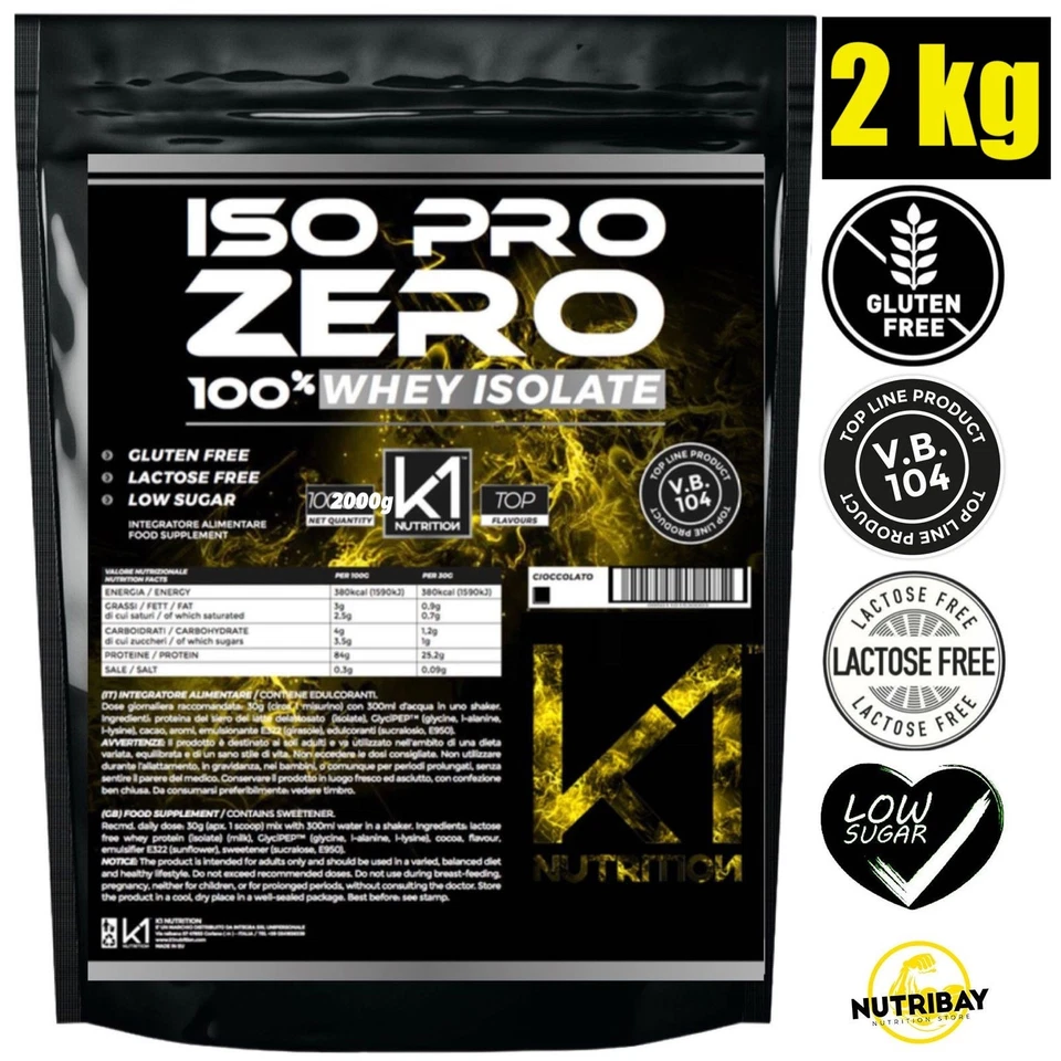 K1 Nutrition ISO PRO ZERO 2 Kg Proteine 100% Whey Isolate con Vb104 - Immagine 1 di 1