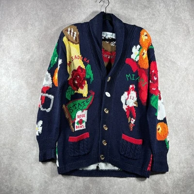 Cárdigan Suéter Vintage The Eagle's Eye Mujer XL Azul Tejido Fútbol Año Nuevo Foto 1 de 4