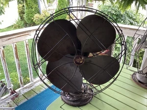 EMERSON ELECTRIC Industrial Metal 4 Blade 16” FAN Vintage WORKS Quite 7764 AS - Picture 1 of 16
