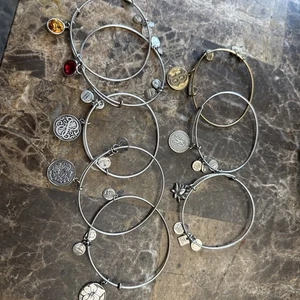 Alex and Ani Bangle Bracelets - Lot of 8 Mom, Godmother, Energy, Red Sox, R - Picture 1 of 9