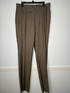 Pantalones de vestir Hart Schaffner Marx Nueva York mezcla de lana 36R sin dobladillo nuevos defectos leer - Imagen 1 de 9