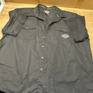 Harley Davidson Shirt Mens 3XL Black Embroidered Logo Pocket Biker Motorcycle - Picture 1 of 6