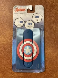 Marvel Avengers 3-in-1 Mobile Wallet Captain America Shield Blue Universal New - Picture 1 of 2