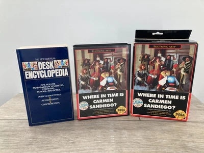 Vintage Sega Genesis Where in Time is Carmen Sandiego Complete Game Book Poster - Image 1 of 4