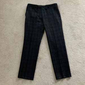 Pantalone lana Banana Republic Vitale Barberis Canonico 34x30 plaid anni 120 grigio - Foto 1 di 8