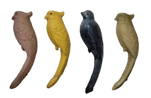 VINTAGE 1930's CELLULOID Balancing Sparrow Canary BIRD Set of 4 - Picture 1 of 8