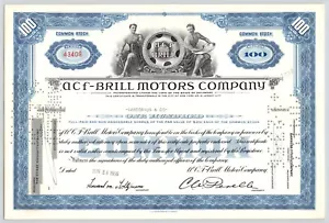 1955 ACF Brill Motors Company 100 Shares Common Stock Certificate Blue - Picture 1 of 2