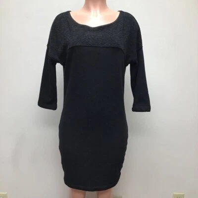 Three Dots Womens Sweater Dress Black Stretch Scoop Neck 3/4 Sleeve USA M - Image 1 of 4