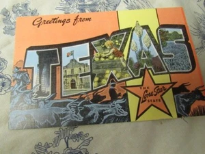Vtg. 1940s / 50s Texas "The Lone Star State" Color Post Card - Picture 1 of 6