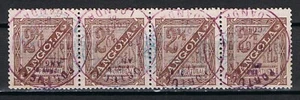 Angola, 1894 Af. 37 (strip of 4) Used CV 520,00€/$557.40 - Picture 1 of 2