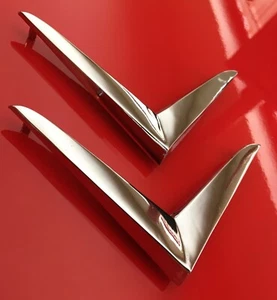 1957 PLYMOUTH FURY BELVEDERE Fender V Emblem SET REPRODUCTION FREE SHIPPING - Picture 1 of 3