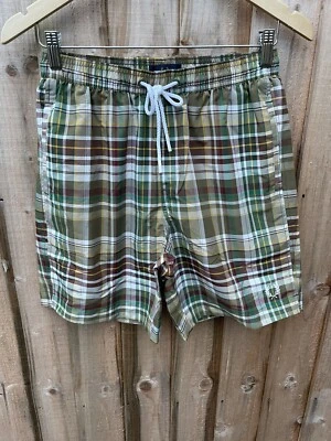Pantalones Cortos de Natación Fred Perry Madras a Cuadros Talla Pequeña Nuevos Vacaciones de Verano Mod Nuevos Foto 1 de 3
