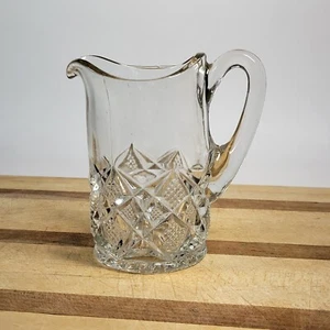 Vintage Anchor Hocking Prescut Mini Pitcher Creamer Mcm 60's 4" Tall Syrup Sauce - Picture 1 of 9