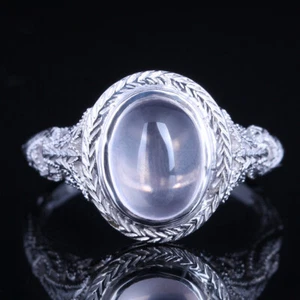 925 Sterling Silver Antique Pink Quartz Oval Cut Bridal Wedding Ring Gemstone - Picture 1 of 5