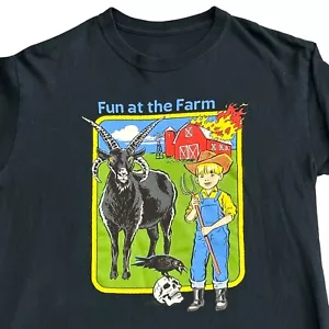 Fun at the Farm Long Sleeve Steven Rhodes TShirt MEDIUM Skull Black Horror - Picture 1 of 9