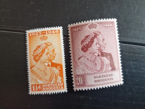 NORTHERN RHODESIA 1948 SG 48-49 ROYAL SILVER WEDDING MNH Cover