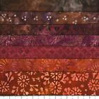 7 Fat Quarters Dark Red Rust #4 Batik Lunn Fabric FQ Pack 100% Cotton Handmade