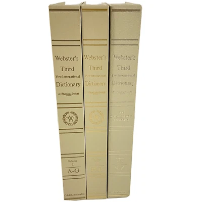 Webster's Third New International Dictionary Seven Language 3 Vol 1971 complete - Image 1 of 4
