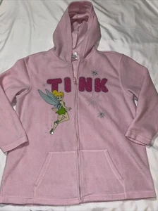 Disney Tinkerbell 1X Tink Big Logo Fleece Zip Up Hooded Jacket - Picture 1 of 9