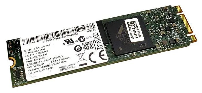 New Lenovo LiteOn 128GB SSD SATA M.2 NGFF 2280 LGT-128M6G 0C41196 16200483 - Image 1 of 1