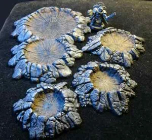 Wargames Geländekrater verschiedene Größen und Doppelkrater (4er Set) - Bild 1 von 6