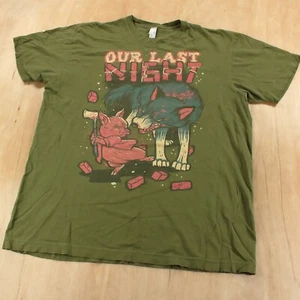 Our Last Night pig wolf t-shirt LARGE vtg y2k metalcore post hardcore band tee - Picture 1 of 7