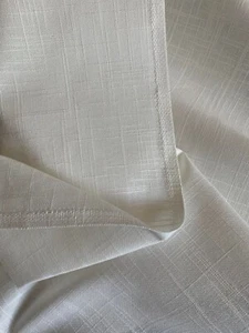 White Textured 100% Linen Fabric - Picture 1 of 5