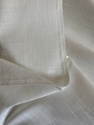White Textured 100% Linen Fabric - Image 1 of 4