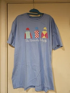 Kentucky Derby 144 Shirt Mens 2XL Blue Crew Neck Short Sleeve Run For The Roses - Picture 1 of 4