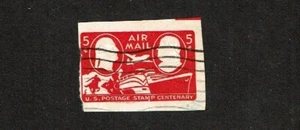 1947 U.S. AIR STAMPED ENVELOPE 5c MAIL METHODS Sc#UC17 Used Cut Square - Picture 1 of 1