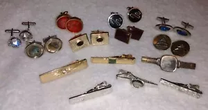 Vintage Men's Cufflink & Tie Clip Lot Various Styles & Colors Swank Accessories - Picture 1 of 13