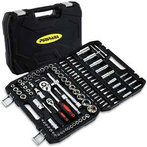 108PCS Socket Wrench Set 1/4" 1/2" Drive Socket and Ratchet Wrench Tool Set US - Picture 1 of 10