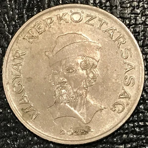 HIGH GRADE DETAILS 1984 HUNGARY 20 FORINT COIN-NATIONAL HERO PEASANT DOSZA-OCT45 - Picture 1 of 2